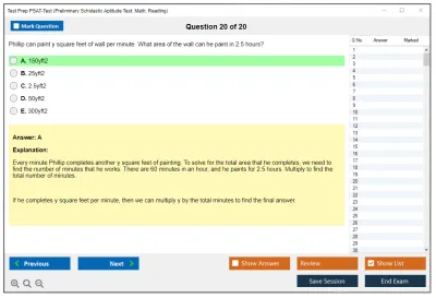 Test Prep PSAT-Test Preliminary Scholastic Aptitude Test: Math, Reading Practice test exam simulator test engine exam Prep practice test questions answers Image 20