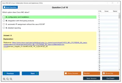 Cisco 500-325 Cisco Collaboration Servers and Appliances (CSA) Practice test exam simulator test engine exam Prep practice test questions answers Image 2