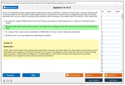 FINRA Series-6 Investment Company and Variable Contracts Products Representative Qualification Examination (IR) Practice test exam simulator test engine exam Prep practice test questions answers Image 14