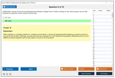 Scrum PSM-II Professional Scrum Master level II (PSM II) Practice test exam simulator test engine exam Prep practice test questions answers Image 6