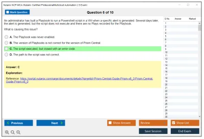 Nutanix NCP-MCA Nutanix Certified Professional - Multicloud Automation (NCP-MCA) v6 Exam Practice test exam simulator test engine exam Prep practice test questions answers Image 6