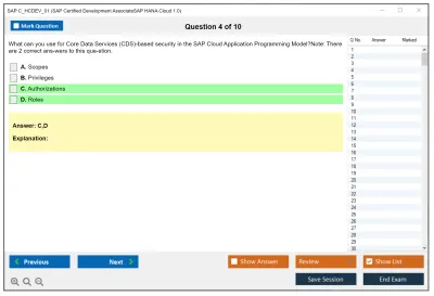 SAP C_HCDEV_01 SAP Certified Development AssociateSAP HANA Cloud 1.0 Practice test exam simulator test engine exam Prep practice test questions answers Image 4