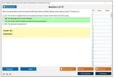 Avaya 78950X Avaya Contact Center Select Implementation and Maintenance Exam Practice test exam simulator test engine exam Prep practice test questions answers Image 4