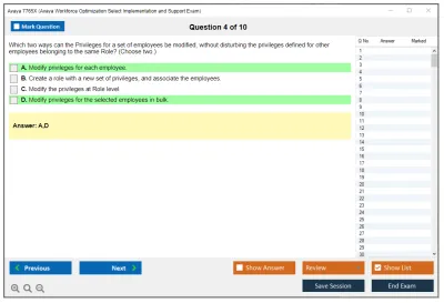 Avaya 7765X Avaya Workforce Optimization Select Implementation and Support Exam Practice test exam simulator test engine exam Prep practice test questions answers Image 4