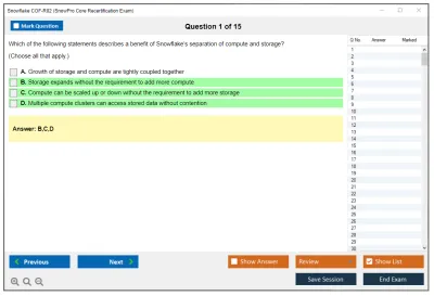 Snowflake COF-R02 SnowPro Core Recertification Exam Practice test exam simulator test engine exam Prep practice test questions answers Image 1