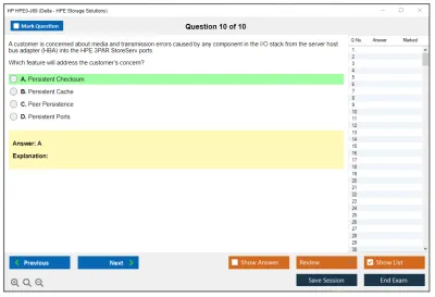 HP HPE0-J69 Delta - HPE Storage Solutions Practice test exam simulator test engine exam Prep practice test questions answers Image 10