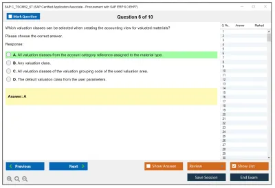 SAP C_TSCM52_67 SAP Certified Application Associate - Procurement with SAP ERP 6.0 EhP7 Practice test exam simulator test engine exam Prep practice test questions answers Image 6