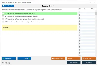 HP HPE2-E70 Selling the Value of HPE Hybrid IT Solutions Practice test exam simulator test engine exam Prep practice test questions answers Image 7