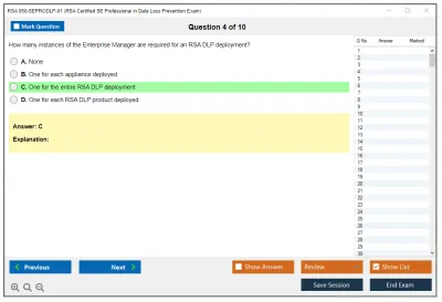 RSA 050-SEPRODLP-01 RSA Certified SE Professional in Data Loss Prevention Exam Practice test exam simulator test engine exam Prep practice test questions answers Image 4