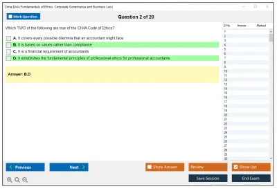 Cima BA4 Fundamentals of Ethics, Corporate Governance and Business Law Practice test exam simulator test engine exam Prep practice test questions answers Image 2