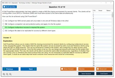 EMC DES-1D12 Specialist - Technology Architect Midrange Storage Solutions Exam Practice test exam simulator test engine exam Prep practice test questions answers Image 10