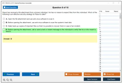 CIW 1D0-61A Internet Business Associate Practice test exam simulator test engine exam Prep practice test questions answers Image 8