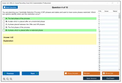 Oracle 1z0-1069-22 Oracle Recruiting Cloud 2022 Implementation Professional Practice test exam simulator test engine exam Prep practice test questions answers Image 4