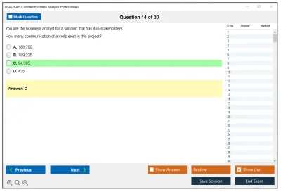 IIBA CBAP Certified Business Analysis Professional (CBAP) Practice test exam simulator test engine exam Prep practice test questions answers Image 14