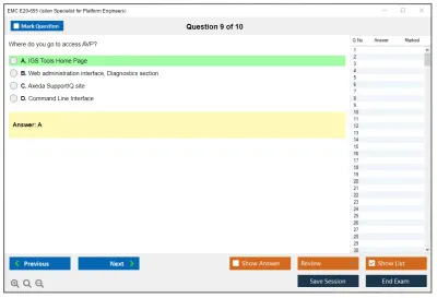 EMC E20-655 Isilon Specialist for Platform Engineers Practice test exam simulator test engine exam Prep practice test questions answers Image 9