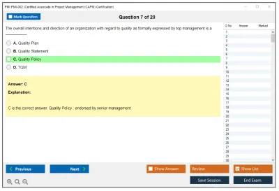 PMI PMI-002 Certified Associate in Project Management (CAPM) Certification Practice test exam simulator test engine exam Prep practice test questions answers Image 7