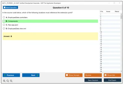 SAP C_FIORDEV_20 SAP Certified Development Associate - SAP Fiori Application Developer Practice test exam simulator test engine exam Prep practice test questions answers Image 6