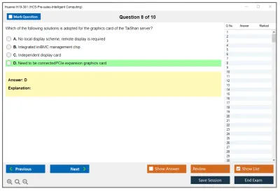 Huawei H19-381 HCS-Pre-sales-Intelligent Computing Practice test exam simulator test engine exam Prep practice test questions answers Image 8