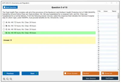 AHIP AHM-510 Governance and Regulation Practice test exam simulator test engine exam Prep practice test questions answers Image 5