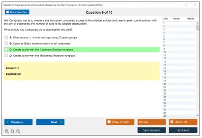 Salesforce Experience-Cloud-Consultant Salesforce Certified Experience Cloud Consultant Practice test exam simulator test engine exam Prep practice test questions answers Image 9