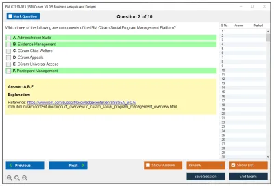IBM C7010-013 IBM Curam V6.0.5 Business Analysis and Design Practice test exam simulator test engine exam Prep practice test questions answers Image 2