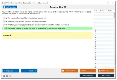 Cima BA4 Fundamentals of Ethics, Corporate Governance and Business Law Practice test exam simulator test engine exam Prep practice test questions answers Image 11