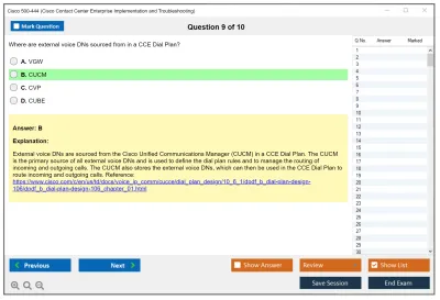Cisco 500-444 Cisco Contact Center Enterprise Implementation and Troubleshooting Practice test exam simulator test engine exam Prep practice test questions answers Image 9