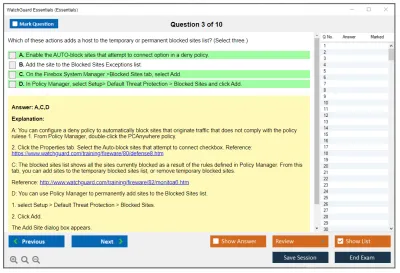 WatchGuard Essentials Fireware Essentials Exam Practice test exam simulator test engine exam Prep practice test questions answers Image 3