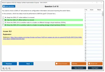 Network Appliance NS0-520 NetApp Certified Implementation Engineer - SAN Specialist ONTAP Practice test exam simulator test engine exam Prep practice test questions answers Image 3