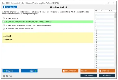 Cisco 300-910 Implementing DevOps Solutions and Practices using Cisco Platforms (DEVOPS) Practice test exam simulator test engine exam Prep practice test questions answers Image 10