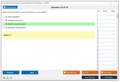 Cisco 644-068 Advanced Routing and Switching for Field Engineers – ARSFE Practice test exam simulator test engine exam Prep practice test questions answers Image 10