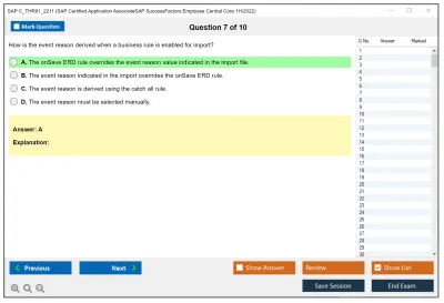 SAP C_THR81_2211 SAP Certified Application AssociateSAP SuccessFactors Employee Central Core 1H/2022 Practice test exam simulator test engine exam Prep practice test questions answers Image 7