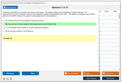HAAD HAAD-RN HAAD Licensure Examination for Registered Nurses Practice test exam simulator test engine exam Prep practice test questions answers Image 7