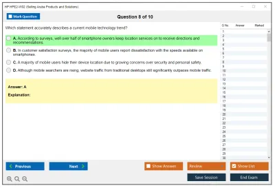 HP HPE2-W02 Selling Aruba Products and Solutions Practice test exam simulator test engine exam Prep practice test questions answers Image 8