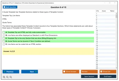 Salesforce CPQ-211 Salesforce CPQ Admin Essentials for Experienced Administrators Practice test exam simulator test engine exam Prep practice test questions answers Image 6