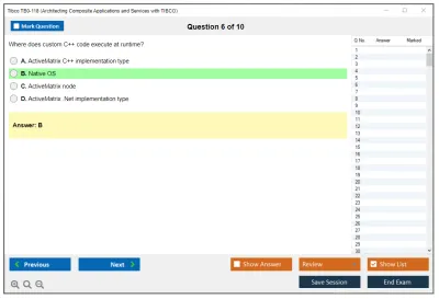 Tibco TB0-118 Architecting Composite Applications and Services with TIBCO Practice test exam simulator test engine exam Prep practice test questions answers Image 6