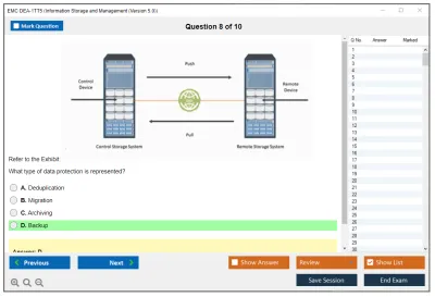 EMC DEA-1TT5 Associate - Information Storage and Management (Version 5.0) Practice test exam simulator test engine exam Prep practice test questions answers Image 8
