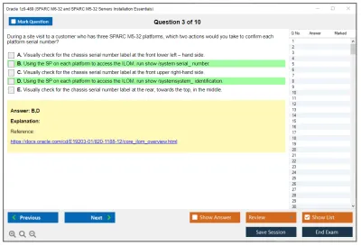 Oracle 1z0-489 SPARC M6-32 and SPARC M5-32 Servers Installation Essentials Practice test exam simulator test engine exam Prep practice test questions answers Image 3