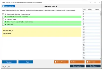 SAP C_ARSOR_2302 SAP Certified Application AssociateSAP Ariba Sourcing Practice test exam simulator test engine exam Prep practice test questions answers Image 3
