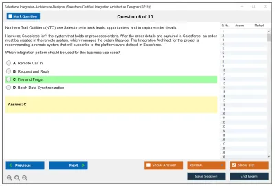Salesforce Integration-Architecture-Designer Salesforce Certified Integration Architect Practice test exam simulator test engine exam Prep practice test questions answers Image 6