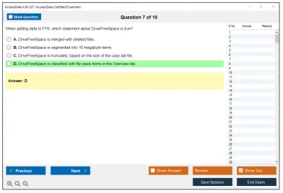 AccessData A30-327 AccessData Certified Examiner Practice test exam simulator test engine exam Prep practice test questions answers Image 7