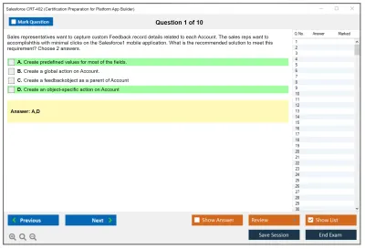 Salesforce CRT-402 Salesforce Certification Preparation for Platform App Builder Practice test exam simulator test engine exam Prep practice test questions answers Image 1