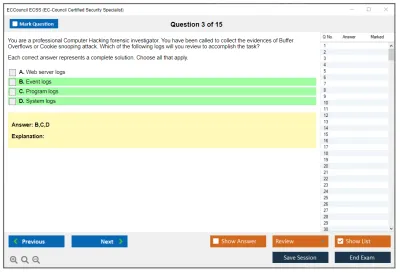 ECCouncil ECSS EC-Council Certified Security Specialist (ECSS) v10 Practice test exam simulator test engine exam Prep practice test questions answers Image 3