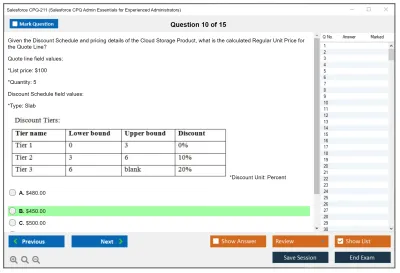 Salesforce CPQ-211 Salesforce CPQ Admin Essentials for Experienced Administrators Practice test exam simulator test engine exam Prep practice test questions answers Image 10