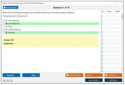 Alfresco APSCA Alfresco Process Services Certified Administrator Practice test exam simulator test engine exam Prep practice test questions answers Image 1