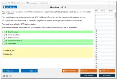 Microsoft MB2-716 Microsoft Dynamics 365 Customization and Configuration Practice test exam simulator test engine exam Prep practice test questions answers Image 1