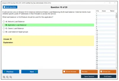 Amazon AWS AWS-SysOps-SOA-C01 AWS Certified SysOps Administrator - Associate Practice test exam simulator test engine exam Prep practice test questions answers Image 16