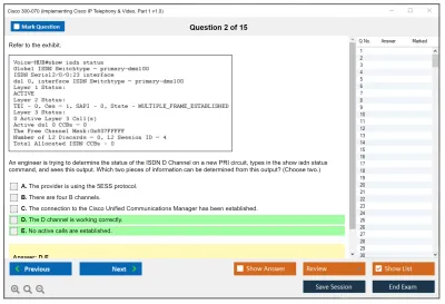 Cisco 300-070 Implementing Cisco IP Telephony &amp; Video, Part 1 v1.0 Practice test exam simulator test engine exam Prep practice test questions answers Image 2