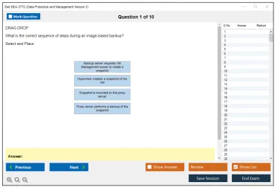 Dell DEA-3TT2 Associate - Data Protection and Management Version 2 Exam Practice test exam simulator test engine exam Prep practice test questions answers Image 1