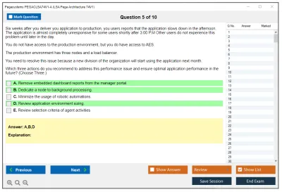 Pegasystems PEGACLSA74V1-A LSA Pega Architecture 74V1 Practice test exam simulator test engine exam Prep practice test questions answers Image 5